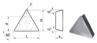 Пластина TРUN - 160312 Т5К10 (Н30) трехгранная (01311) гладкая без отверстия