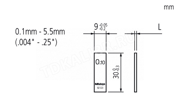 Мера длины плоскопарал.1,008mm 611528-031 Mitutoyo