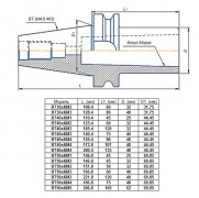Втулка переходная с хв-ком 7:24-ВТ30 (MAS403) на КМ2х 60мм для станков с ЧПУ со сквозным отверстием