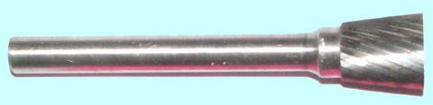 Борфреза  6x7x6x65 мм с обрат. конус. 10° тип N спираль. насечка твердосплавная (N06 07М06) CNIC