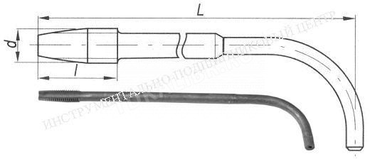 Метчик гаеч. М16x1,5 Р6М5 с изогнут. хвост. (без маркировки)