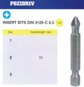 Биты крестовые PZ2х 50мм S2 с насечкой DIN3126 хвостовик Е1/4 PROFI "CNIC" в упаковке 10 шт.