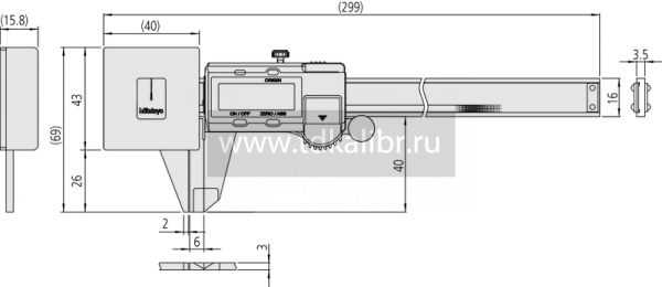 Штангенциркуль ШЦЦ-2- 180 0,01 электр. с постоянным усилием 573-191-30 Mitutoyo