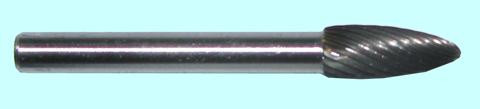 Борфреза пламевидная  8x20x6x65 мм R1,5 тип H спираль. насечка твердосплавная (H08 20М06) CNIC