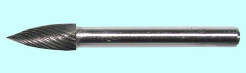 Борфреза гипербол.  3x6x3x38 мм с точеч. торцем тип G спираль. насечка твердосплав. (G03 06М03) CNIC