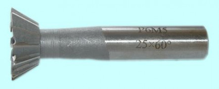 Фреза для пазов "ласточкин хвост" ц/х 25,0x67x10,0x12x60° мм прямой конус Р6АМ5 CNIC