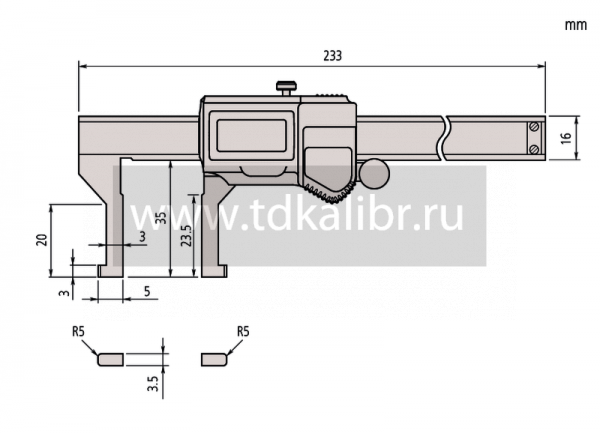 Штангенциркуль д/вн.канавок ШЦЦСВК-170мм IP67 NTD14P-P15K 573-648-20 Mitutoyo